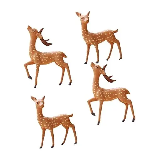 Produktbild: BCOATH Miniatur-hirschfiguren Für Den Schreibtisch 4 Stück Hirschstatue PVC-Material Hirschmodell