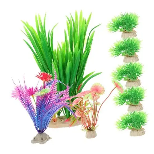 Produktbild: BCOATH 8 Stücke Fisch Tank Gefälschte Aquarium Pflanzen Dekorationen Aquarium Aquatische Pflanzer Set