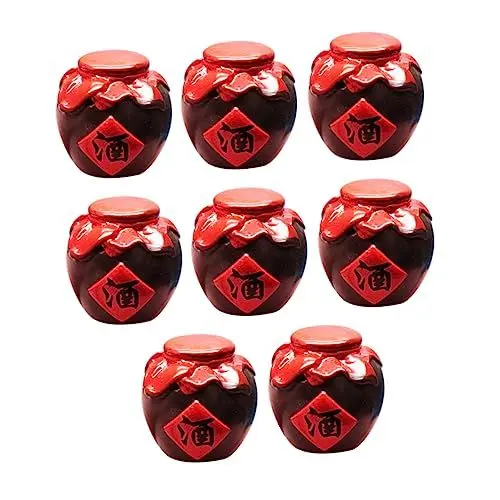 Produktbild: BCOATH 8 Stück Mini Glas Retro Ornament Kinderspielzeug Mikro Landschaftsdekor Harzornament Kinderküchenspielzeug Simulation Küchenutensilien Spielzeugküche