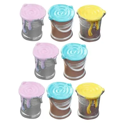 Produktbild: BCOATH Miniatur-farbdose Mini- -zubehör-Set 8-teilig Mini-farbeimer Spielzeug Für Puppenhaus-Dekoration