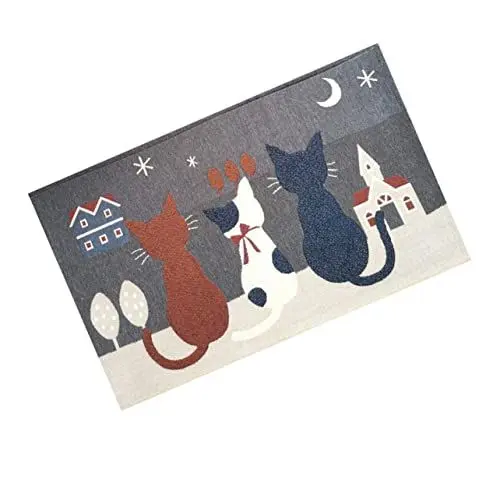 Produktbild: BCOATH Cartoon-fußmatte Bodenmatte Haustürmatte Im Freien Weiche Bodenmatte Cartoon-Teppich Liegematten Im Freien Keine Fußmatte Outdoor-teppiche Katzen-fußmatten Outdoor-dekor Grey