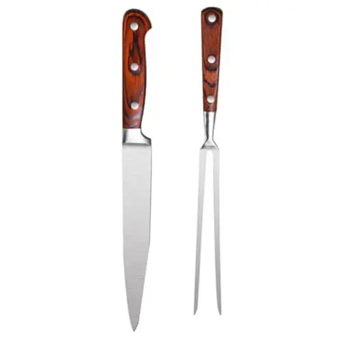 Produktbild: BCOATH Grill Und Grillwerkzeug Aus Edelstahl Grillgabel Grillgabeln Aus Edelstahl Und Zum Grillen Grillwerkzeug Aus Edelstahl Mit Holzgriff Grillgabel