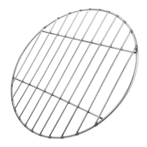 Produktbild: BCOATH Grillnetz Drahtgeflecht zum Grillen grill bildschirm Grillrost rund Grillroste Campinggrill Mesh Grillgitter runder Grillrost Grillplatz einfacher Grillrost Rostfreier Stahl Silver