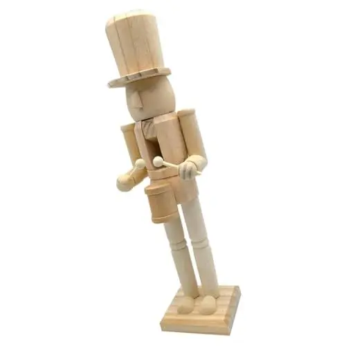 Produktbild: BCOATH Großer Nussknacker Weihnachtsschmuck Holzhandwerk Dekoration Unvollendete Nussknackerfigur Leere Puppe Pädagogisches Bastelspielzeug Für Jungen Und Mädchen