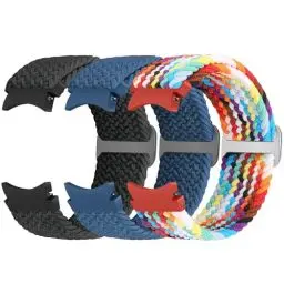 Produktbild: Bcuckood Geflochtenes Armband Kompatibel mit Samsung Galaxy Watch 7/FE/6/5/4 40mm 44mm/Watch 6 Classic 43mm 47mm/Watch 5 Pro 45mm/Watch 4 Classic 42mm 46mm, 3 Stück Elastisches Armband Damen Herren