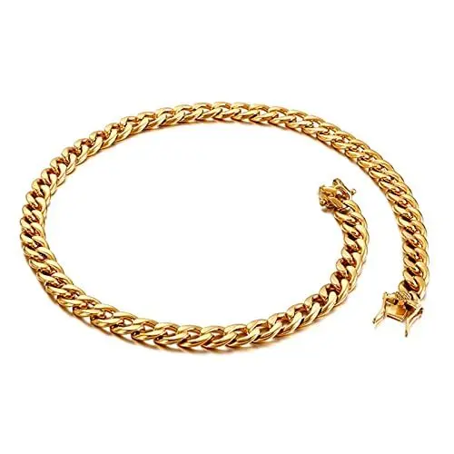Produktbild: BCughia Herren Schmuck, Halsketten für Herren Gold Anderer Kettentyp Ausgefallene Verschlüsse Einfache Kubanische Kette Versprechen Halskette 710mm