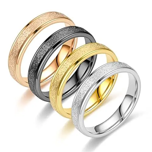 Produktbild: BCughia Verlobungsringe, Verlobungsring Edelstahl Damen Rosegold 4mm Roségoldenes Perlmutt Design Versprechen Ringe Damen Größe 52(16.6)