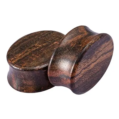 Produktbild: Bcughia Holz Ohr Plug 25mm Tunnel Für Ohren Ovale Form Ear Tunnel Set, 2 Stück