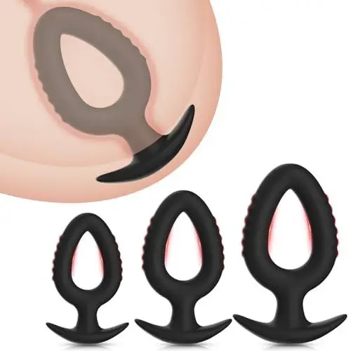 Produktbild: BDSMAGE hohler Analplug für Frauen Männer,3 Plugs Sexspielzeug Set Buttplug Analspielzeuge Prostata Stimulation Anal Toys erotisches Sexspielzeug für Paare extrem sex (S + M + L)