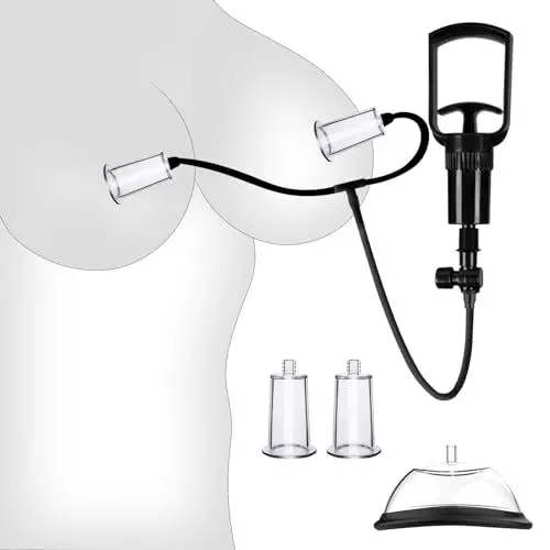 Produktbild: BDSMJOY Nippelsauger Brustwarzen Multifunktional Vagina Pumpe Muschipumpe,BDSMs Spielzeug hart Klitoris Sauger erotisches Sex Spielzeug für Frauen BDSMs Toys (Transparent)