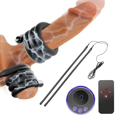 Produktbild: BDSMYEE Elektroschock Penisring und Hodenring,Estim für Mann Cockringe extrem Silikon,Nach Belieben umwickeln,erotisches Sexspielzeug für die Männer Sex Toyset Herren (schwäche Stimulation)
