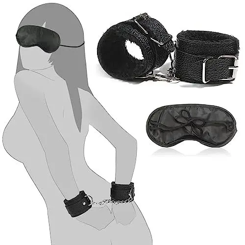 Produktbild: BDSMYOU Handschellen Sex Bett Plüsch & Augenmaske,Bondageset Fessel Set,Handcuffs Handfesseln & Augenbinde Sex Bett,BDSMs Spielzeug Hart,Fesseln Sex Set,BDSMs Fesseln Set,Sex Spielzeug Beide