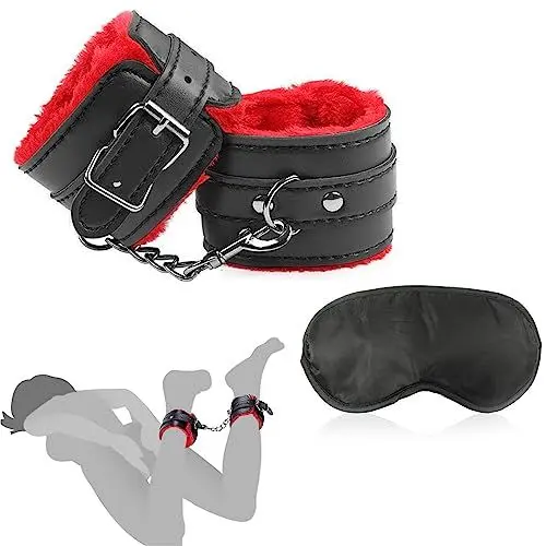 Produktbild: BDSMYOU Handschellen Sex Bett & Augenmaske,Bondageset Fessel Set,Fesseln Sex Set,Augenbinde Sex Bett & Handschellen Sex,Handfesseln Handcuffs,BDSMs Spielzeug Hart,BDSMs Toys,Sex Spielzeug Beide (B)