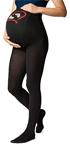 Produktbild: Be Mammy Umstandsstrumpfhose 150 DEN BE-1122 (Schwarz Muster-001, L)