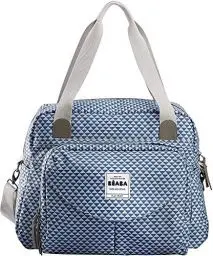 Produktbild: Béaba – Wickeltasche Genève II – Modulierbar, vielfältige Staumöglichkeiten – Vordertasche, Wickelunterlage – Isolierfach für Babynahrung, Befestigung für Kinderwagen – blau
