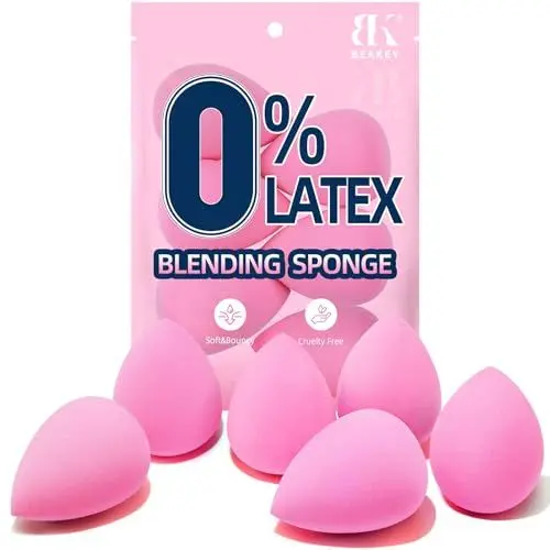 Produktbild: BEAKEY 5-Teiliges Make up Schwamm Set, Foundation Blending Beauty Sponge, Rosa Makeup Schwämme