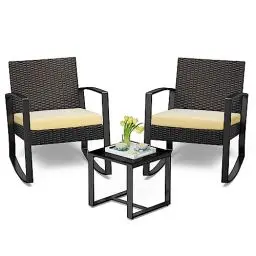 Produktbild: Bealife Gartenmöbel Set, Lounge Gartenmöbel Set Balkon 2 Personen，Balkonmöbel Kleiner Balkon Outdoor, Gartenmöbel für Veranden, Innenhöfe, Terrassen, Balkone, Poolränder