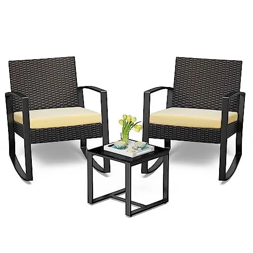 Produktbild: Bealife Gartenmöbel Set, Lounge Gartenmöbel Set Balkon 2 Personen，Balkonmöbel Kleiner Balkon Outdoor, Gartenmöbel für Veranden, Innenhöfe, Terrassen, Balkone, Poolränder