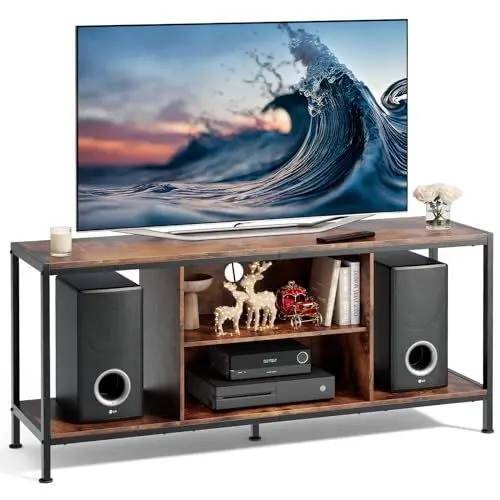 Produktbild: Bealife TV Schrank mit Ablagefach, Lowborad Fernsehschrank, Fernsehtisch für Fernseher bis zu 65 Zoll für Wohnzimmer,Unterhaltungsraum(Retro)