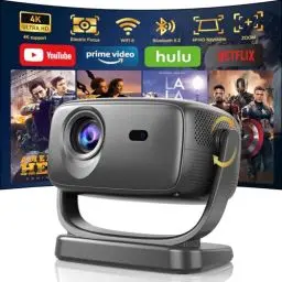 Produktbild: Beamer 4K,Elektrischer Fokus/Trapezkorrektur,26000 Lumen,Tragbarer Outdoor Beamer mit WiFi 6 und BT5.2,180°Drehbar,Heimkino Video Projektor für Smartphones IOS/Andriod/Fire Sticks/Laptops/PS5/Xbox