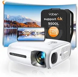 Produktbild: Beamer Full HD 1080P mit 6D Auto Trapezkorrektur,YABER PRO V7 12000 Lumen 5G WiFi Bluetooth Beamer 4K Unterstützt mit 350’’ Display Heimkino LED Beamer, Outdoor Beamer für iOS/Android/TV Stick/PS5