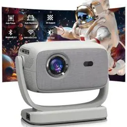 Produktbild: Beamer, Mini Projektor Autofokus/4K Unterstützung mit 5G WiFi und Bluetooth, 600 ANSI nativer 1080P Outdoor Kino Projektor, Heimkino Projektor Kompatibel mit Telefon/TV Stick/PC