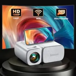 Produktbild: Beamer,Jimveo WiFi Mini Beamer 9000L 1080p Full HD Beamer 250''Display Mini Projektor LCD Heimkino/Outdoor/Kompatibel mit TV Stick/X-Box/DVD/Laptop/Smartphone Kleiner Beamer