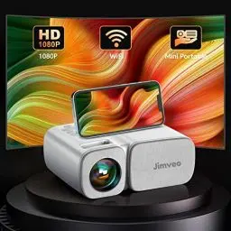 Produktbild: Beamer,Jimveo WiFi Mini Beamer 9000 Lumen 1080p Full HD Beamer 250''Display Mini Projektor LCD Heimkino/Outdoor/Kompatibel mit TV Stick/X-Box/DVD/Laptop/Smartphone Kleiner Beamer