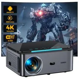 Produktbild: Beamer<strong>Android TV:</strong>  XIWBSY 20000 Lumen Beamer 4K Heimkino, 5G WiFi Bluetooth Beamer LED Beamer 300