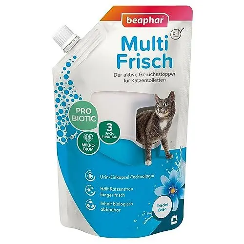 Produktbild: BEAPHAR - Multi Frisch - Der Aktive Geruchsstopper Für Katzentoiletten - Mit Probiotika - Schützt Das Mikrobiom - Biologisch Abbaubar - PH-Neutral - Frische Brise - 400 g