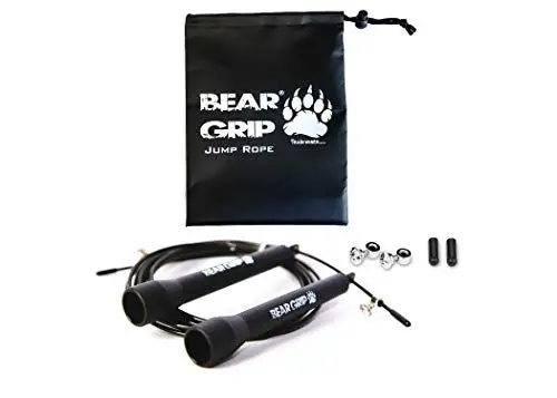 Produktbild: Bear Grip – Springseil, Kabeldraht, Stahl, für Geschwindigkeitssprung, Springseil, (Kugellager-Mechanismus) für Cardio-Training, Boxen, MMA, Crossfit