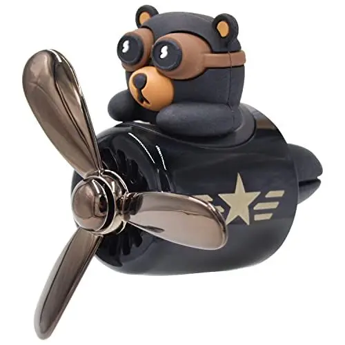 Produktbild: FLIRTARE Bear Pilot Retro Flugzeug Auto Lufterfrischer - Personalisierte Lüftungsschlitz-Clip, Premium Langanhaltender Duft, Autozubehör
