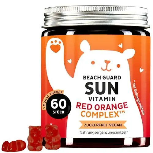 Produktbild: Bears with Benefits Hautpflege Gummibärchen - Antioxidantien für Hautgesundheit & Hautschutz mit patentiertem Blutorangen-Extrakt, Vitamin C & E - Vegan & Zuckerfrei - 60 Stück