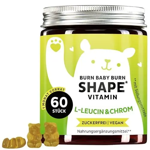 Produktbild: Komplex mit Chrom, Biotin, Zink, L-Leucin, Grünteeblattextrakt - 60 Stück - Vegan - Zuckerfrei - Bears with Benefits