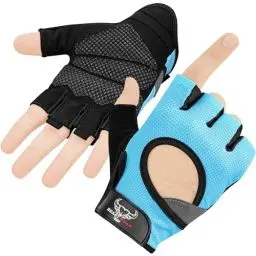 Produktbild: BEAST RAGE Gewichtheberhandschuhe für Männer und Frauen, Gym Handschuhe für Crossfit.Atmungsaktiv,rutschfest Silikon gepolsterte Handfläche Schutz Trainingshandschuhe für Gewichtheben (Aqua, L)