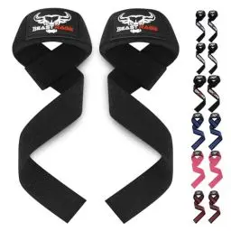 Produktbild: BEAST RAGE Zughilfen für Krafttraining (Fitness Straps) Kreuzheben Gurte Frauen Männer (Gepolstert) Gewichthebergurte Baumwolle Handgelenkstütze Griffe Hantel Bar (Lifting Straps)(Schwarz)