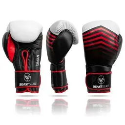 Produktbild: Beast Gear Boxhandschuhe Simian - Echtes Rindsleder Trainingshandschuhe - Für Boxsack, Pratzen, Sparring - 16oz