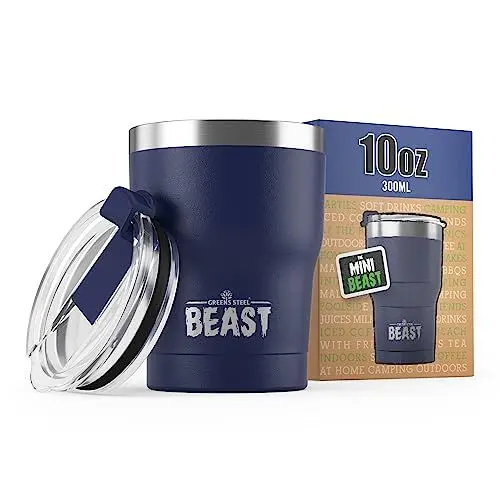 Produktbild: Beast Thermobecher 300 ml (10 oz) - Königsblau I Mehrweg Thermo Kaffeebecher To Go I Doppelwandiger Trinkbecher aus Edelstahl I Perfekt für Kaffee oder Eiskaffee