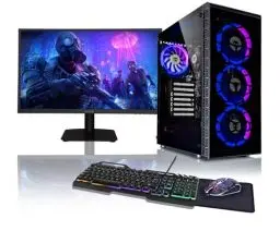Produktbild: BEASTCOM Q3 Essential Gaming, Komplett Set PC, AMD Ryzen 3 4X 4,00GHz, 4K Vega 6-Kern Grafik, 16GB RAM, 256GB SSD + 1TB, Monitor LED 24