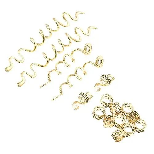 Produktbild: Beatifufu 16 Stück Dreadlocks Haare Haar Accessoires Schmutzige Zopfringe Haar Zopf Ringe Haarverlängerungsring Spiral Zöpfe Ringe Haar Zopf Zubehör DIY Haar Flecht Ring