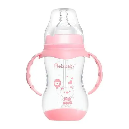Produktbild: Beatifufu 1Stk Nuckelflasche Babyflasche flasche babyfläschchen -Flaschen mit abnehmbarem Cartoon-Wasser -Stillflasche Milchflaschenbecher Flasche pp Rosa