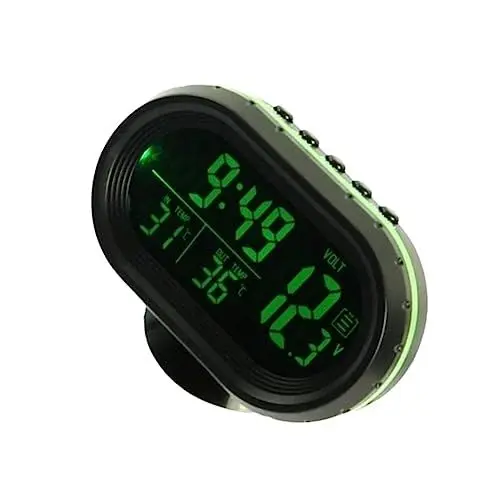 Produktbild: Beatifufu 1stück Digitaluhr Auto Mit Kalenderfunktion Lcd Dashboard Clock Grün Installieren Mit Ständer Für Fahrzeugbelüftung Hohe Lesbarkeit Und Design