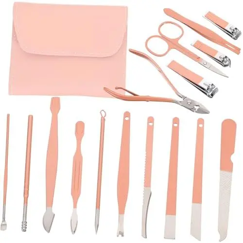 Produktbild: Beatifufu 1satz Reise Maniküre Set Teiliges Pediküre Nagelpflege Kit Aus Edelstahl Tragbar Mit Eleganter Aufbewahrungstasche Für Professionelle Nagelpflege Unterwegs