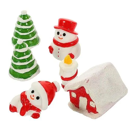 Produktbild: Beatifufu Miniatur-weihnachtsornament-set 6-teilig Harz Mini-weihnachtsauto-dekorationen Für Tischdekoration