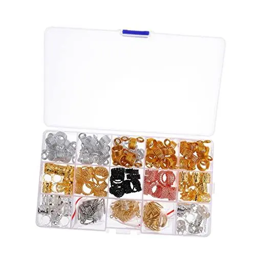 Produktbild: Beatifufu Festival-Haar-Accessoires 1 Packung Flechten-Haarspulenperlen Metall-Haarmanschetten für Zöpfe für Hochzeiten