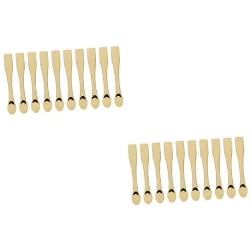 Produktbild: Beatifufu 20 Stk Maskenlöffel Make-up-Spatel Hautpflege-Tools Mikro beauty tools Schönheitswerkzeug Gesichtspflegeprodukte Beauty-Kosmetikschaufeln Löffel mit Hautpflegecreme Abs Golden