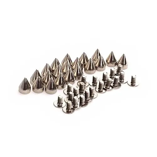 Produktbild: Beatifufu 20 Stück Metallkegel Schraubnieten 7 * 9 Mm Silber Für DIY Lederhandwerk Punk Stil Nieten Geeignet Für Kleidung Taschen Und Dekorationen