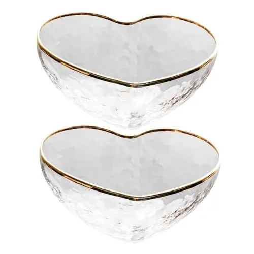 Produktbild: Beatifufu 2St Glasschale Tauchschalen Geleeschalen gehämmerte Obstschale klare Fruchtgerichte Obstbehälter mutfak aksesuarları küchenaccecoires Puddingschüssel transparente Schüssel
