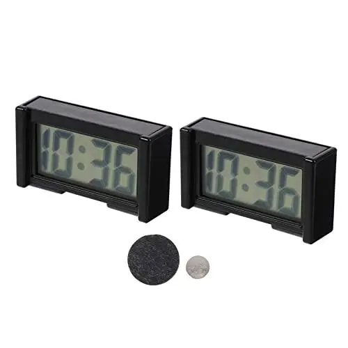 Produktbild: Beatifufu 2sätze Praktische Mini-auto-uhr Präzise Digitale Armaturenbrett-uhr Für Fahrzeuge Einfache Montage Langlebig Und Dekorativ Für Auto Und Büro Geeignet