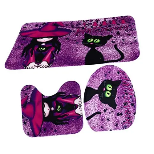 Produktbild: Beatifufu Halloween Dekorativer Toilettenteppich 3-teiliges Set kreative Badematte für die im Badezimmer
